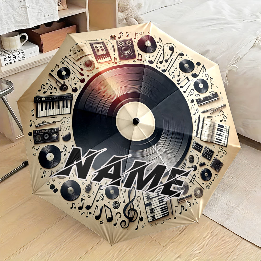 Musical Instrument And Names - Parasol z personalizowanym nadrukiem imienia, „wzór